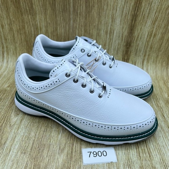 Adidas MC80 Spikeless Mens Size 6 Womens 7 Golf Shoes White Green Wingtip IE3526 main image 10